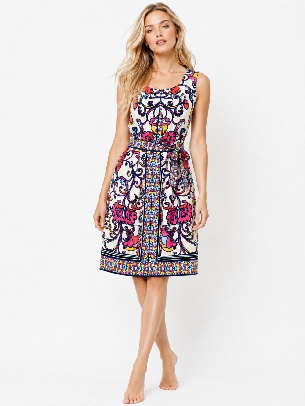 Lilly Pulitzer Colby 100% Silk Dress Cameo With Bells On Size 8